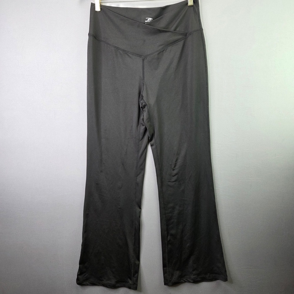Pro Player Yoga Pants Crossover V-Waist Flare Leg Size L Black Wicking Leggings